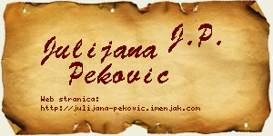 Julijana Peković vizit kartica